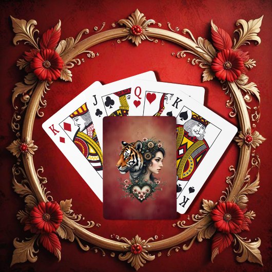 Magische steampunk bloemenwereld pokerkaarten