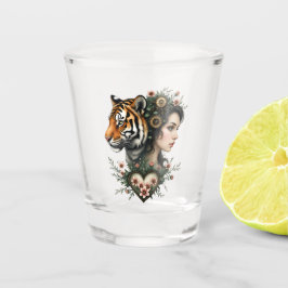 Magische steampunk bloemenwereld shot glas