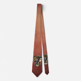 Magische steampunk bloemenwereld stropdas