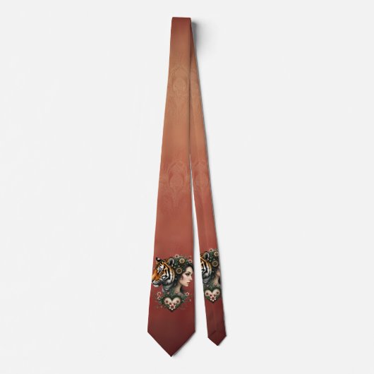 Magische steampunk bloemenwereld stropdas (Voorkant)