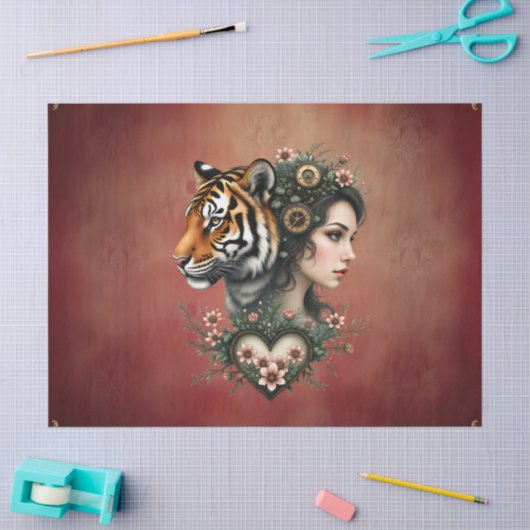 Magische steampunk bloemenwereld tissuepapier (Craft)