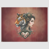 Magische steampunk bloemenwereld tissuepapier (Voorkant)