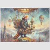 Magische Steampunk Red Panda Flight Decoupage Tissuepapier (Voorkant)