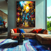 Magische Steeg – Fantasie Expressionistische Kunst