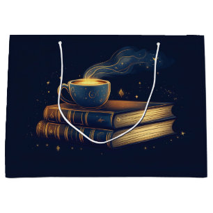 Magische sterren en koffie met boeken groot cadeauzakje