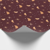 Magische sterren en manen | ophisticeerde rode wij cadeaupapier (Hoek)