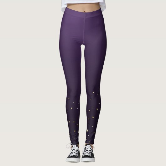 Magische sterren nachtelijke hemel Leggings (Voorkant)