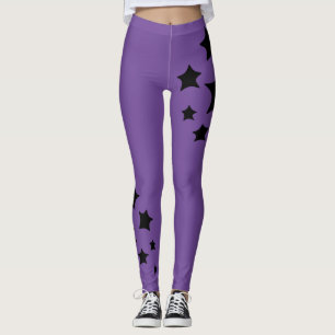 Magische Sterren Paarse achtergrond Mystieke nacht Leggings