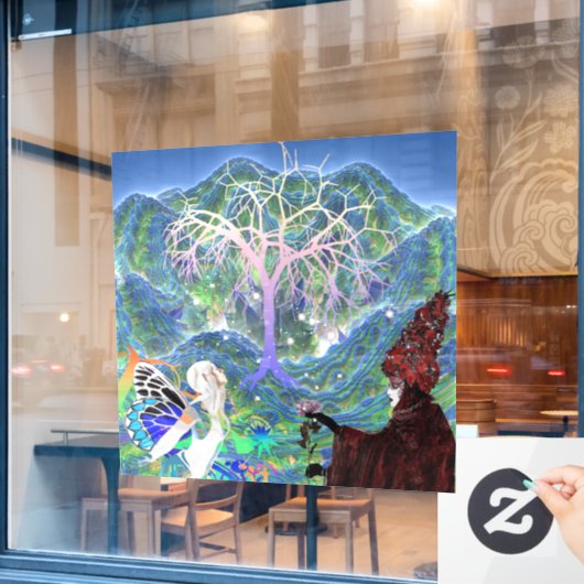 Magische Sterrenboom Raamsticker (Cafe Raam)