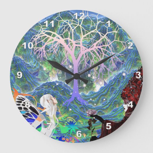 Magische Sterrenboom Wandklok (Voorkant)