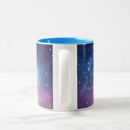 Magische sterrenhemel Mok: Twinkle Your Day Tweekleurige Koffiemok (Handvat)