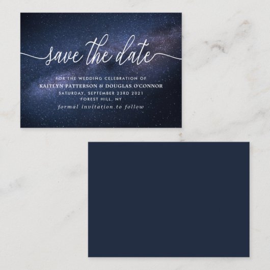 Magische sterrenie bespaart de datum informatiekaartje (Voorkant / Achterkant)