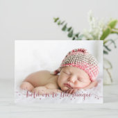 Magische stof in Roze 3 Foto Holiday Kaart (Staand voorkant)