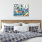 Magische strandrit canvas afdruk (Insitu (Slaapkamer))