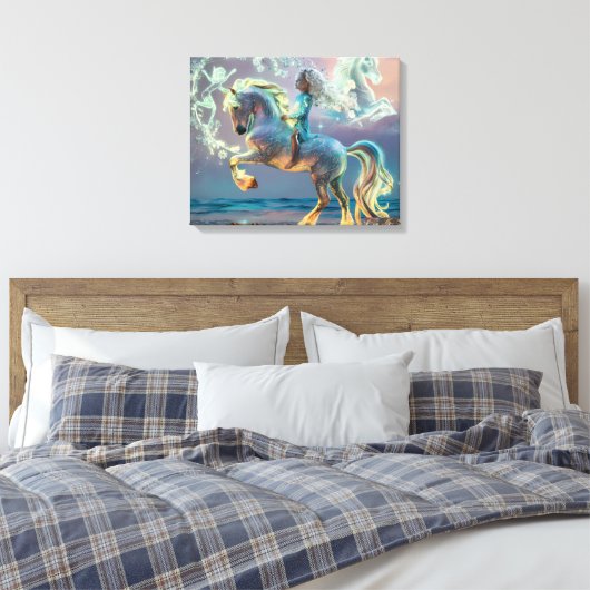 Magische strandrit canvas afdruk (Insitu (Slaapkamer))