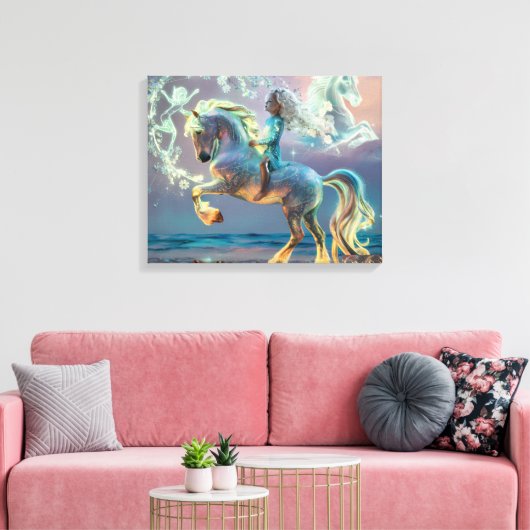 Magische strandrit canvas afdruk (Insitu (Woonkamer))