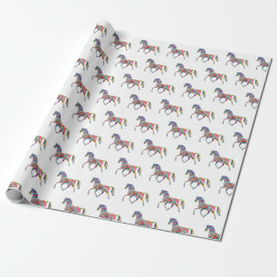 Magische stripes regenboogpaarden Pony Cadeaupapier