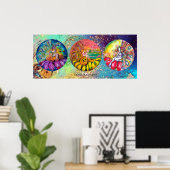 MAGISCHE STROOMSTORINGEN IN BLUE GEEN GOLD SPARKLE POSTER (Thuiskantoor)