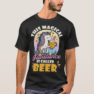 Magische substantie genaamd bier design eenhoorn t-shirt