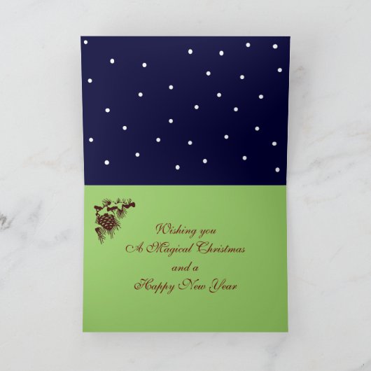 Magische surrealistische Kerstmis/Nieuwjaarskaart Feestdagen Kaart (Binnen)