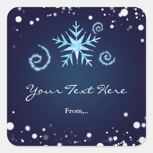 Magische Swirl Winter Wonderland Sneeuwvlok Sticke Vierkante Sticker (Voorkant)