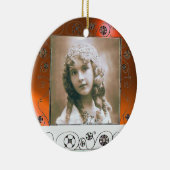 MAGISCHE SWIRLS FOTO-TEMPLATE, Oranje Agate Keramisch Ornament (Rechts)