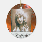 MAGISCHE SWIRLS FOTO-TEMPLATE, Oranje Agate Keramisch Ornament (Links)