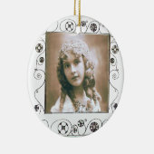 MAGISCHE SWIRLS FOTO-TEMPLATE, Paarse Amethyst Keramisch Ornament (Rechts)