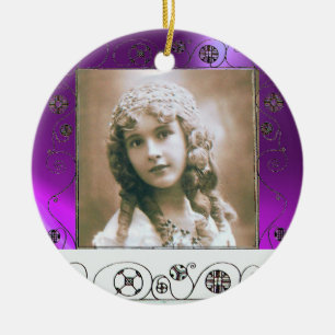 MAGISCHE SWIRLS FOTO-TEMPLATE, Paarse Amethyst Keramisch Ornament
