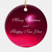 MAGISCHE SWIRLS FOTO-TEMPLATE, roze rode roze ruby Keramisch Ornament (Achterkant)