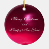 MAGISCHE SWIRLS FOTO-TEMPLATE, roze rode roze ruby Keramisch Ornament (Achterkant)