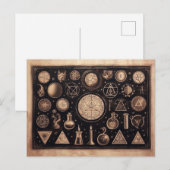 Magische Symbolen Antiek Tekening Briefkaart (Voorkant / Achterkant)
