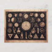 Magische Symbolen Antiek Tekening Briefkaart (Voorkant)
