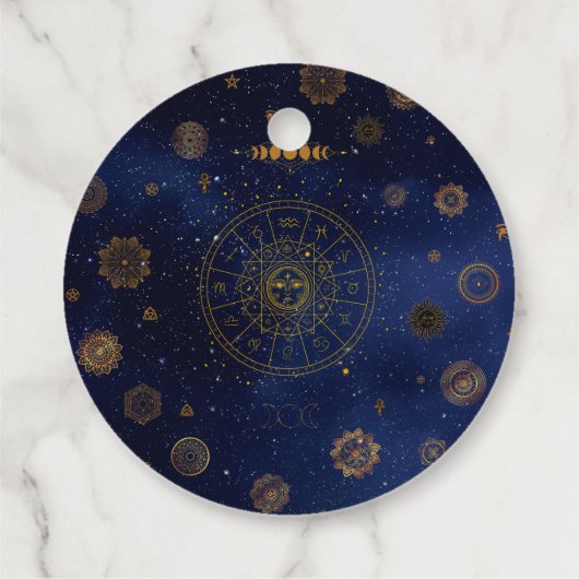 Magische symbolen van de bescherming Mandala Pagan Bedankjes Labels (Achterkant)