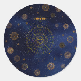 Magische symbolen van de bescherming Mandala Pagan Ronde Sticker