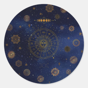Magische symbolen van de bescherming Mandala Pagan Ronde Sticker