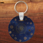 Magische symbolen van de bescherming Mandala Pagan Sleutelhanger (Voorkant)