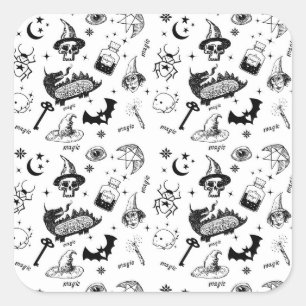 Magische symbolen vierkante sticker