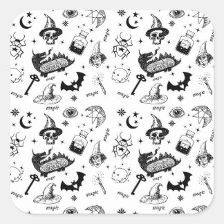 Magische symbolen vierkante sticker