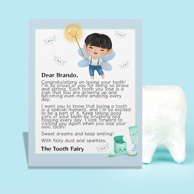 Magische Tand Fairy Keepsake voor Jongens Brief Briefhoofd (Magical Tooth Fairy Keepsake for Boys Letter Letterhead)