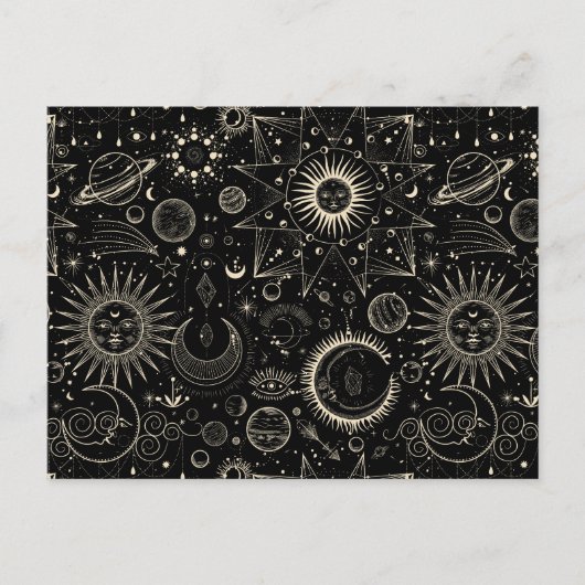 Magische tarot astrologie boho hemels briefkaart (Voorkant)