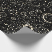 Magische tarot astrologie boho hemels cadeaupapier (Hoek)