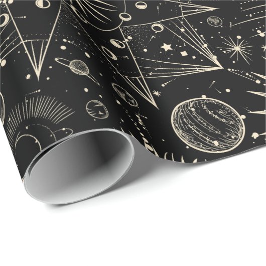 Magische tarot astrologie boho hemels cadeaupapier (Rol Hoek)