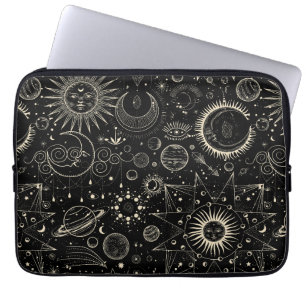 Magische tarot astrologie boho hemelse patroon laptop sleeve