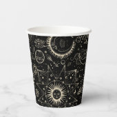 Magische tarot astrologie boho hemelse patroon papieren bekers (Achterkant)