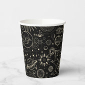 Magische tarot astrologie boho hemelse patroon papieren bekers (Links)