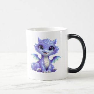 Magische Tasse mit einem süßen blauen Drachenbaby Mok