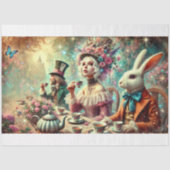 Magische Tea Party Mad Hatter en Alice Decoupage Tissuepapier (Voorkant)