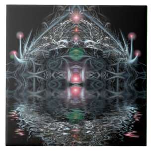 Magische temple Visionary Art-keramische Tegel Tegeltje