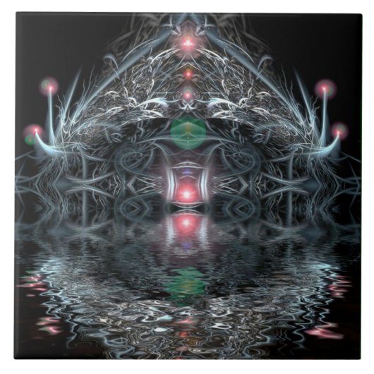 Magische temple Visionary Art-keramische Tegel Tegeltje (Voorkant)